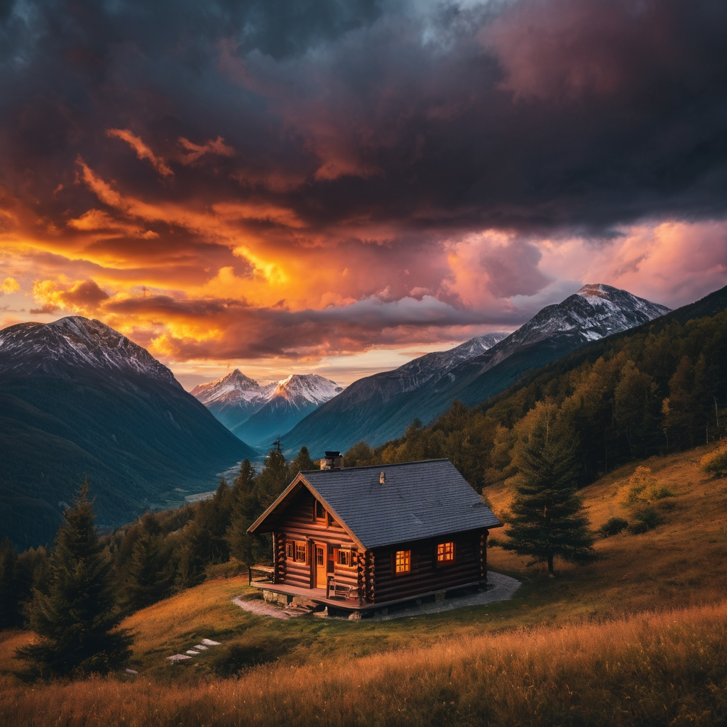 Miasto nocą, neonowy cyberpunk, deszcz